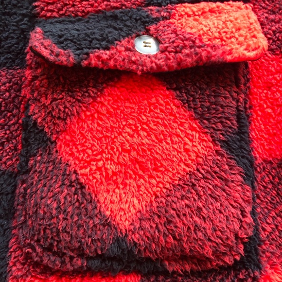 CI SONO Los Angeles Black/Red Checkered Flannel Fleece Jacket Women’s Size XL - Picture 10 of 16
